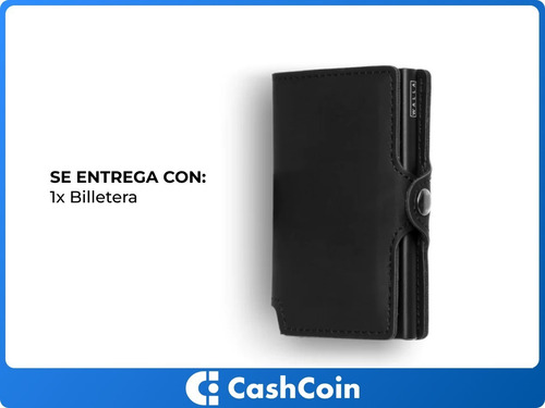 Billetera Walla Wallet Vintage Black - Cuero Proteccion Rfid