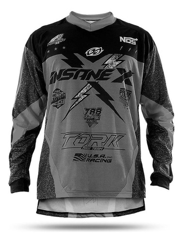 Camisa Motocross Insane X Cinza Xgg