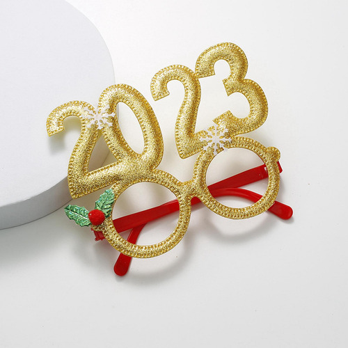 Gafas De Navidad Foto Prop Favor De Fiesta Dorado