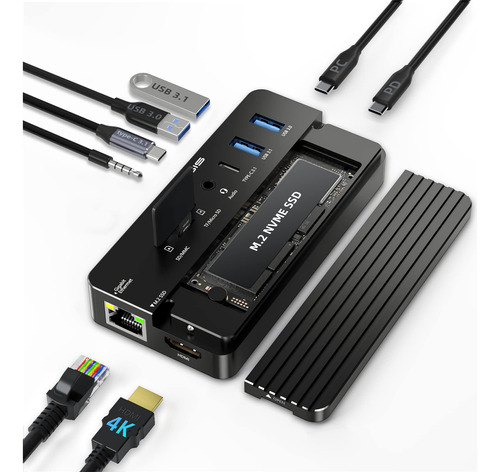 Acasis Hub Usb-c 10 1 Carcasa Ssd Caja Nvme M.2 Gbps Puerto