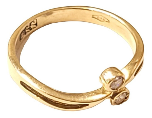 Imagen 2 de 6 de Anillo Oro 18kts Con Cubics 2,0grs N°8 Brumat