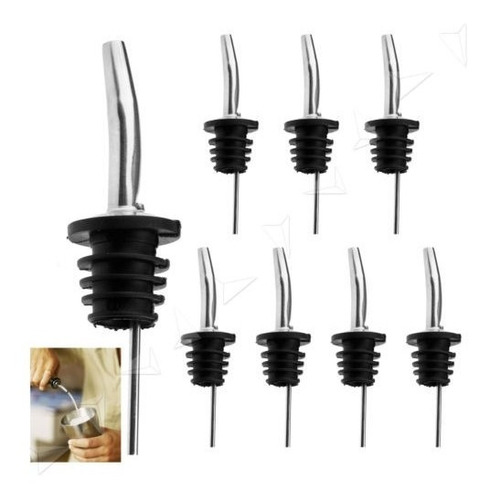 8pcs Libre Flujo Tapón Vino Vertedor Acero Inoxidable Pour S