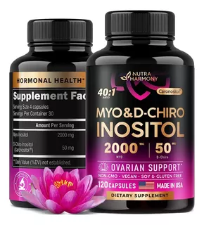 Myo & D-chiro Inositol Plus 2000mg 120 Capsulas Apoyo Mujer