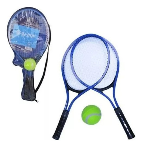 Kit Tenis Com 2 Raquetes 52cm + Bolinha 2 Raquete Ping Pong