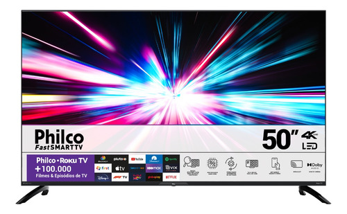 Smart Tv 50'' Ptv50g7er2cpbl 4k Led Roku Philco Bivolt