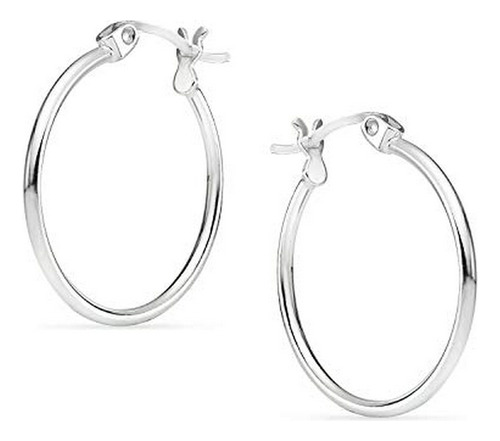 Silverline Jewelry Pendientes De Aro Redondo