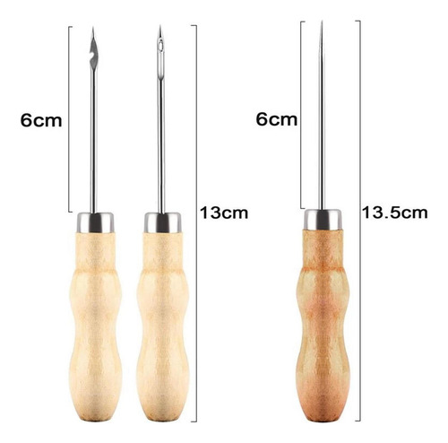 Nuevo 3x Punzón De Madera For Coser For Hacer Velas.