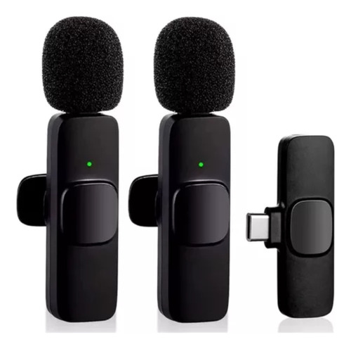 Microfone Sem Fio Duplo Lapela Para iPhone E Android