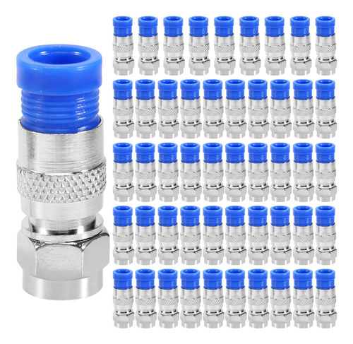 Conectores De Compressão 50pcs Rg6, Cabo Coaxial, Impermeáve