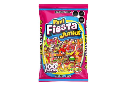 Pack 5 Pavi Fiesta Junior Bolsa 100 Pzas De Dulces Surtidos 