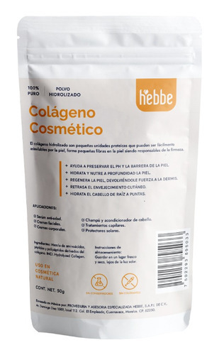 Biopeptido Activo Colageno Puro Polvo Facial Y Capilar 50g Tipo de piel Sensible