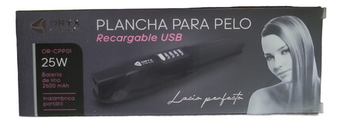 Plancha De Pelo Portátil Inalámbrica Carga Usb Oryx Negro