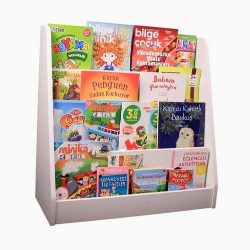 Librero Montessori Revistero Infantil Cubo Organizador Blanc