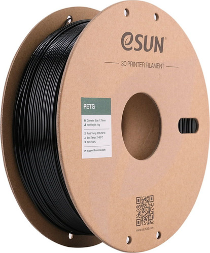 Esun PETG filamento 3D 1.75mm 1kg color Solid Black