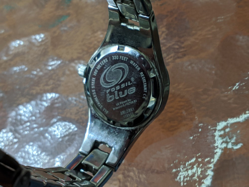 Reloj Fossil Blue Am-3861 Genuino Acero Inoxodable (Usado)