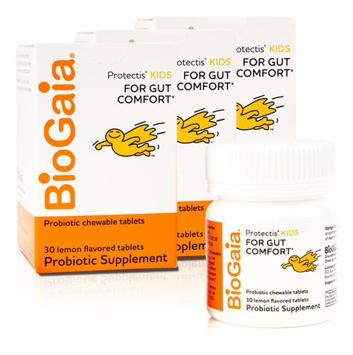 Biogaia Probiotico Chewable 30 tabletas, Paquete De De 3, 3