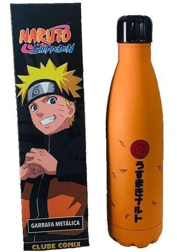 Garrafa Cantil Térmica Naruto Uzumaki Anime 500ml Piticas Cor Laranja