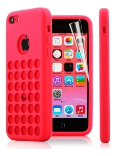 Case Rosado Agujeros Huecos Silicona Para iPhone 5c