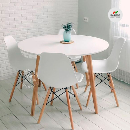 Juego De Comedor Mesa 90 Cm + 4 Sillas Eames | Contado