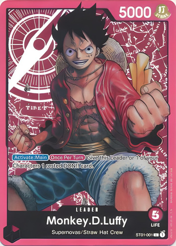 One Piece Tcg Carta Monkey.d.luffy - St01-001 - Leader