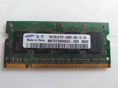 Memoria Ram Marca Samsung 1gb 2rx16 Pc2-5300s 667 Mhz Sodimm