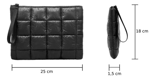 Bolsa Necessaire Envelope Acolchoada Puffer Matelassê