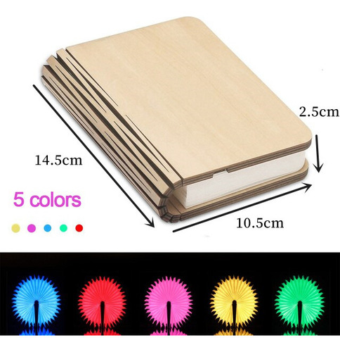 - Lámpara De Noche Plegable Con Luz Led De 5 Colores For