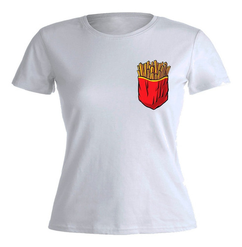 Remera Mujer Algodón Bolsillo Papas Fritas