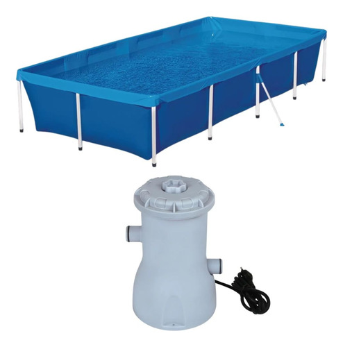 Piscina Mor Retangular Ferro 3000 L + Bomba Filtrante 220v