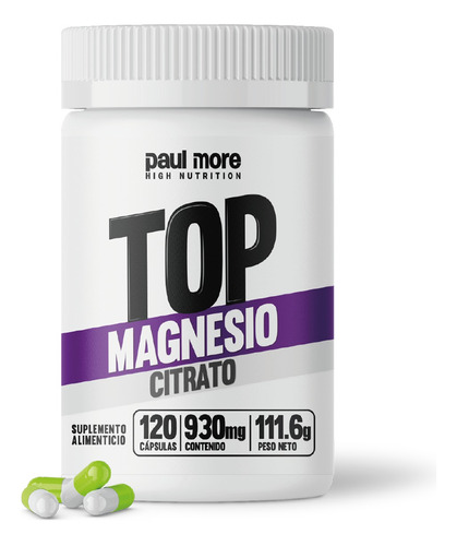 Citrato De Magnesio 120 Cápsulas 930mg