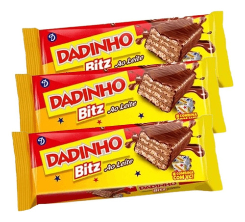 Chocolate Dadinho Bitz Ao Leite 105g   Kit C/28