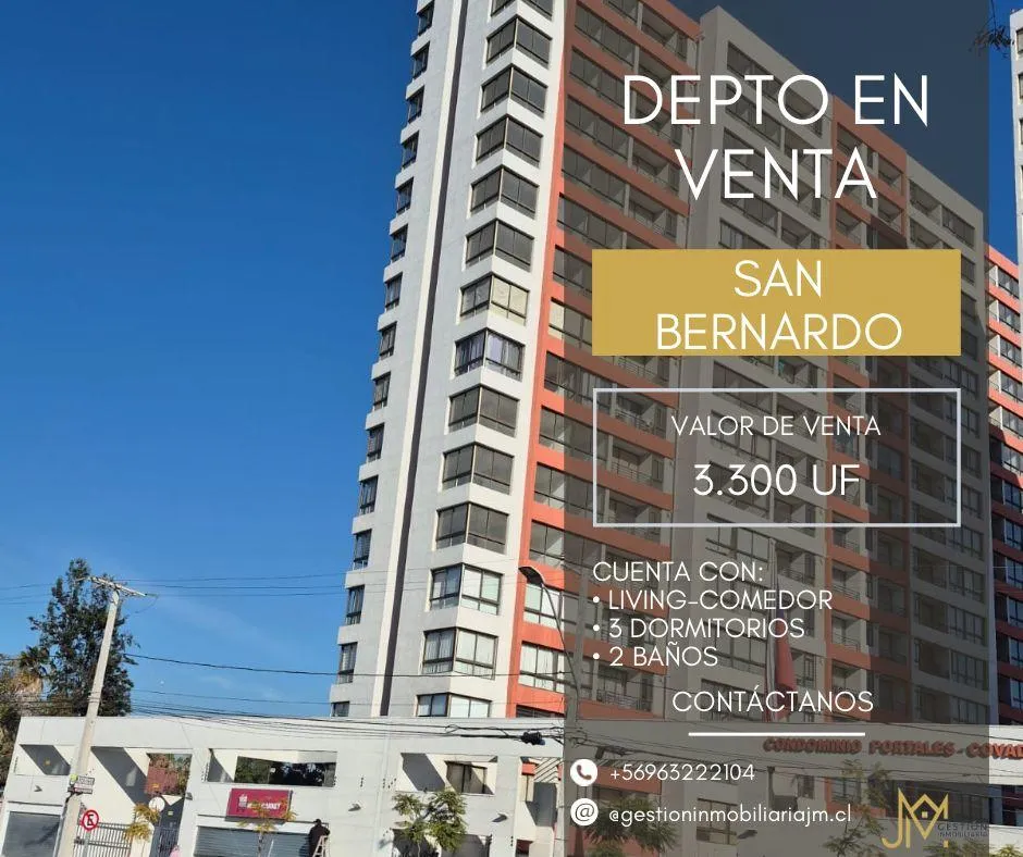 Imagen 1 de 14 de Venta Departamento 3hab 2ba San Bernardo