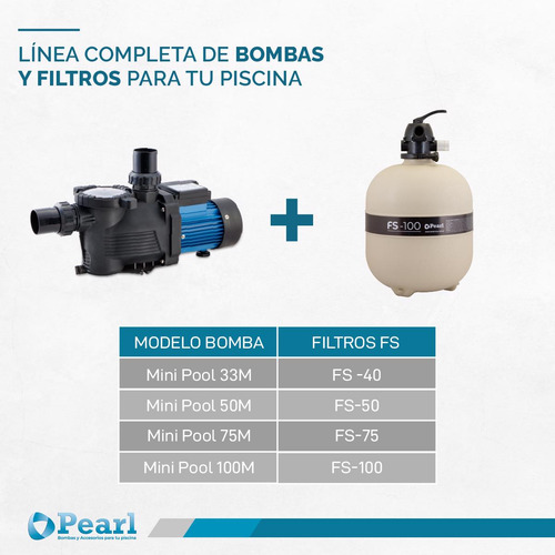 Imagen 8 de 12 de Bomba Pileta Autocebante Pearl Mini Pool 50m 60000 Lts 0.55h