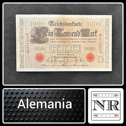 Imagen 1 de 4 de Alemania - 1000 Marks - Año 1910 - P #44 - Sello Naranja