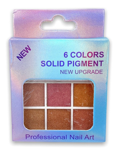 Paleta De 6 Colores De Efecto Espejo Sólido Para Uñas