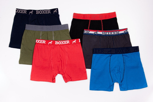 Pack 6x Boxer Algodón Elastano Elástico En Cintura