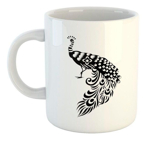 Taza De Ceramica Pavo Real Vector Art