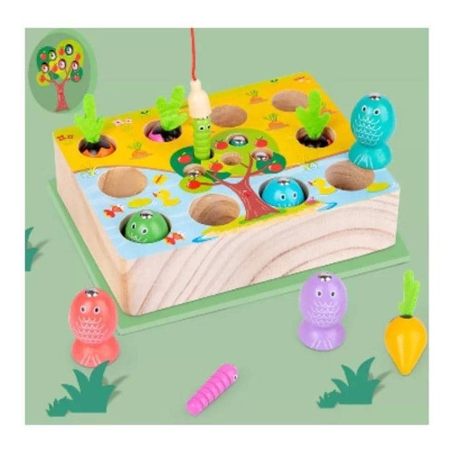 Juguete Pesca Magnéticos 3d De Madera Montessori Para Niños