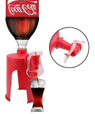 Binghotfire Botella de Coca Cola Dispensador de Agua invertido Fuente para Beber Interruptor de la máquina de Bebidas Rojo 