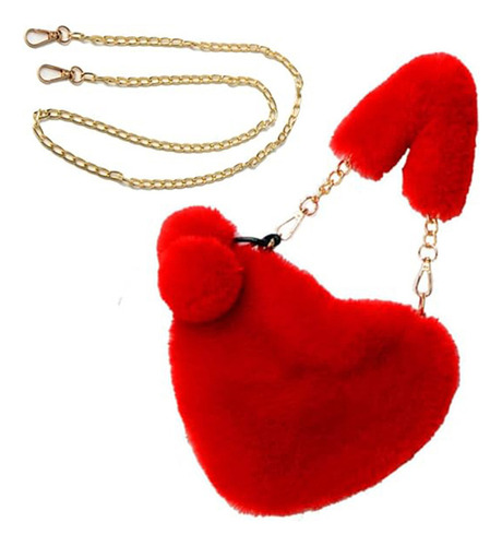 Bolsos De Peluche Para Mujer En Forma De Corazón Para El Día