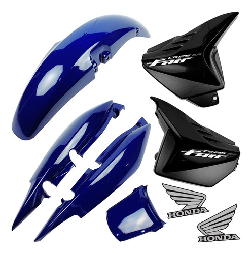 Kit Carenagem Cg 125 Fan Ks 2009 2010 Azul Com Adesivo