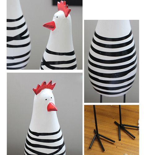 Figura De Gallo Y Pollo, Adorno, Figura De Animales De Granj