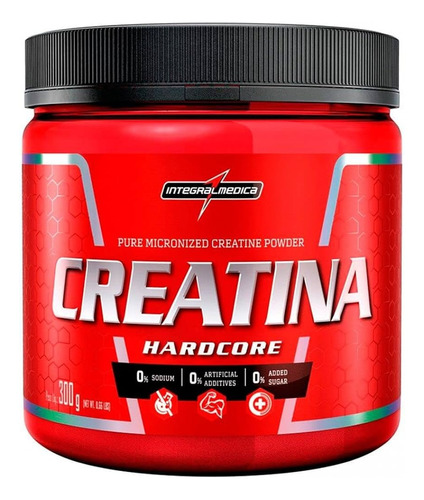  Creatina Integralmedica  Hardcore 100% Pura 300 Grs Pote 