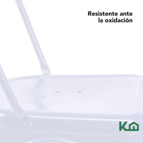 Silla Tolix 2 Piezas Acero Galvanizado Comedor Restaurante Para Exterior Color Blanco Kingshouse