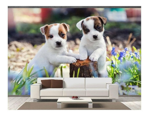 Papel De Parede Animais Filhotes Cachorro 3d 4m² Anm245