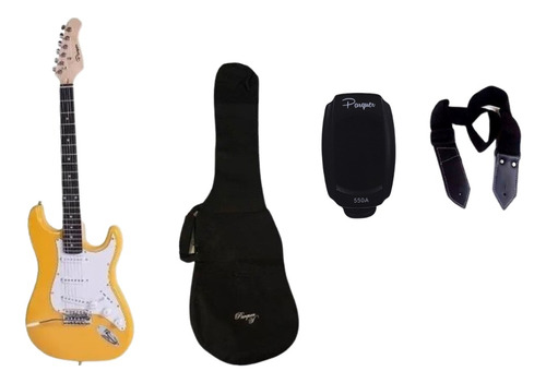 Combo Guitarra Electrica Parquer + Funda + Afinador + Correa