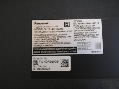 Placa Principal Tv Panasonic Tc-40fs600b Tnp4g603 *v7013 (Usado)