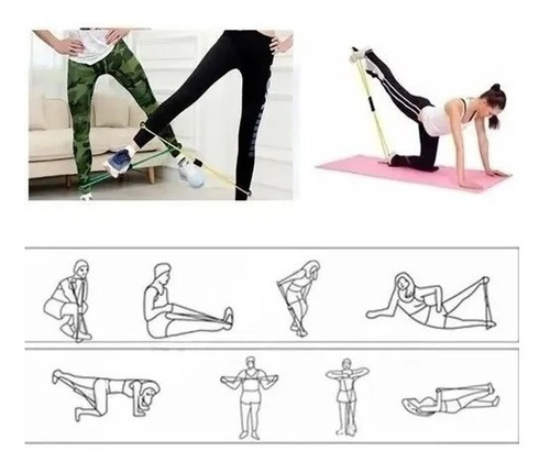 Elástico Tensão Exercício Treino Em Casa Ombro Braço Glúteos Cor Azul