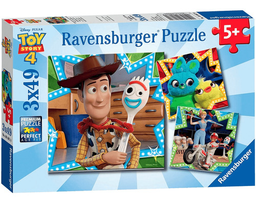 3 Rompecabezas Ravensburger Toy Story 4 De 49 Piezas C/u 5+