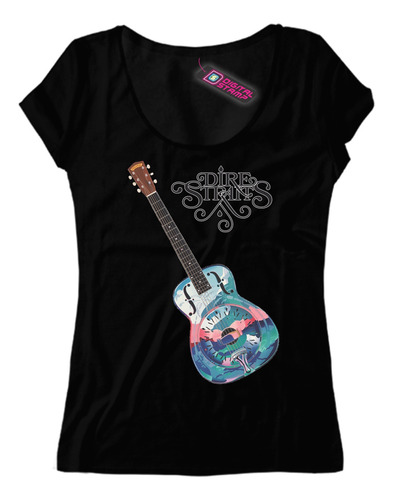 Remera Mujer Dire Straits Guitarra Colres Rp325 Dtg Premium